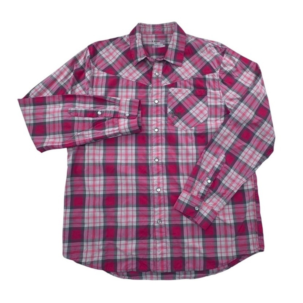 Under Armour Western Plaid Shirt Long Sleeve Button‎ Up XL